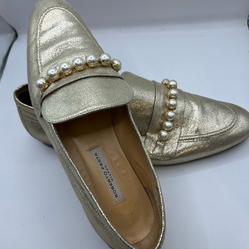 Roberto Festa Milano Gold Women's Loafers
